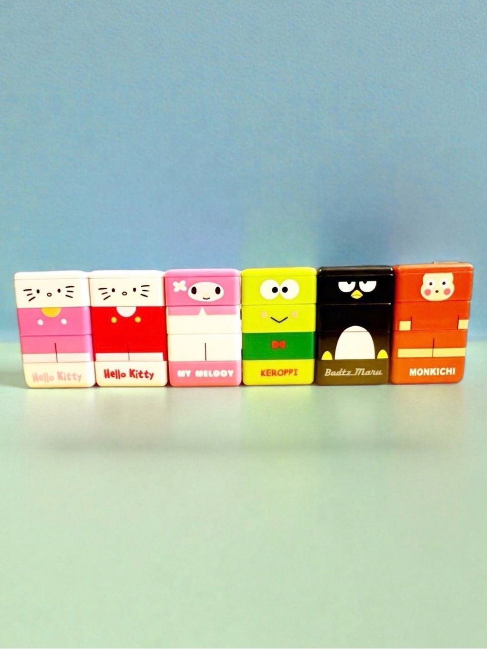 6 Rare Vintage Sanrio Mini Stackable Character Figures Stamp. - Picture 2 of 10